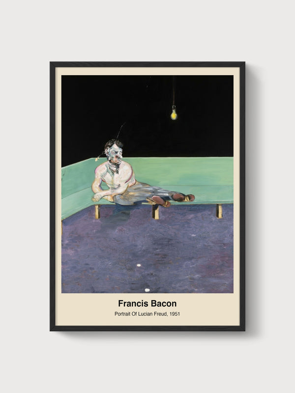 Francis Bacon Portrait Of Lucian Freud poster in black frame