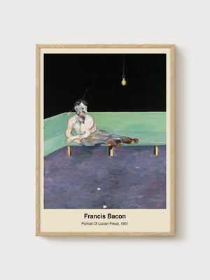 Francis Bacon Portrait Of Lucian Freud poster in oak frame