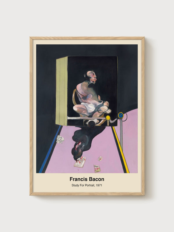 Francis Bacon Study For Portrait poster in oak frame