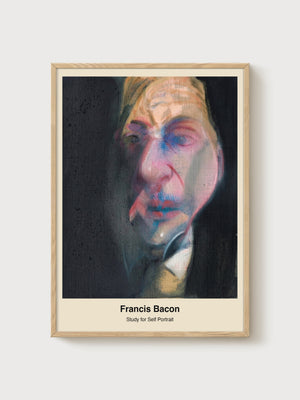 Francis Bacon Study for Self Portrait poster in oak frame
