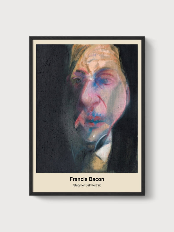 Francis Bacon Study for Self Portrait poster in black frame