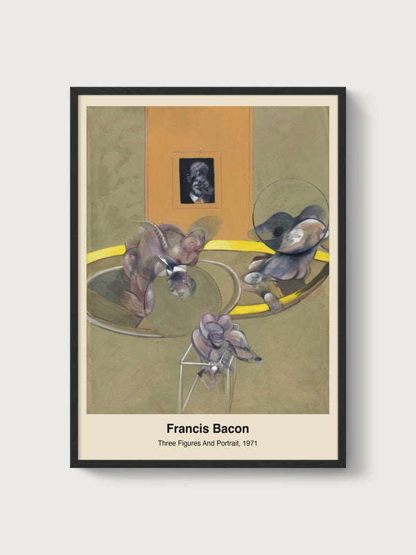 Francis Bacon Three Figures Portrait Print poster in black frame