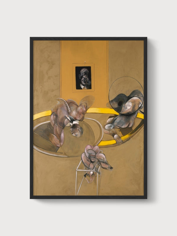 Francis Bacon Three Figures And Portrait poster in black frame