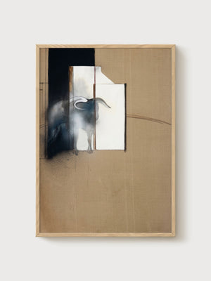 Francis Bacon Study Of Bull Poster poster in oak frame