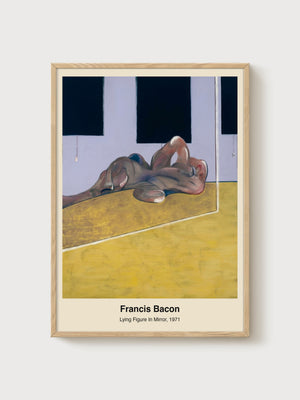 Francis Bacon Lying Figure In Mirror Print poster in oak frame