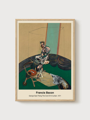Francis Bacon Print poster in oak frame