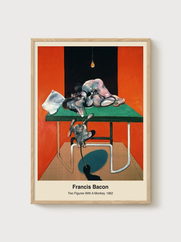 Francis Bacon Print poster in oak frame
