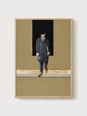 Francis Bacon Man Standing 1954 Print poster in oak frame