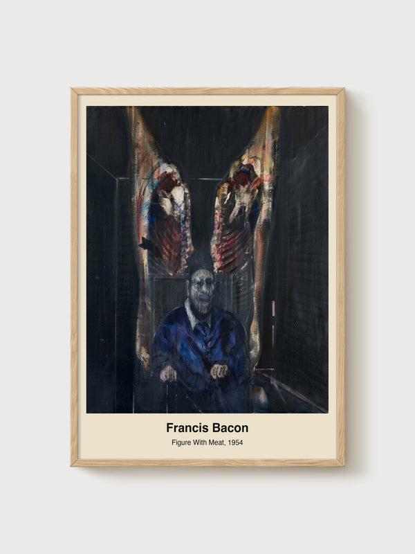 Francis Bacon Figure With Meat poster in oak frame