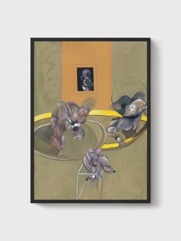 Francis Bacon Three Figures Portrait Print poster in black frame