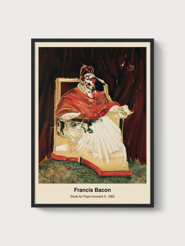 Francis Bacon Study for Pope Innocent X poster in black frame
