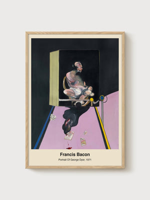 Francis Bacon Portrait Of George Dyer Print poster in oak frame