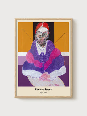 Francis Bacon Pope Print poster in oak frame