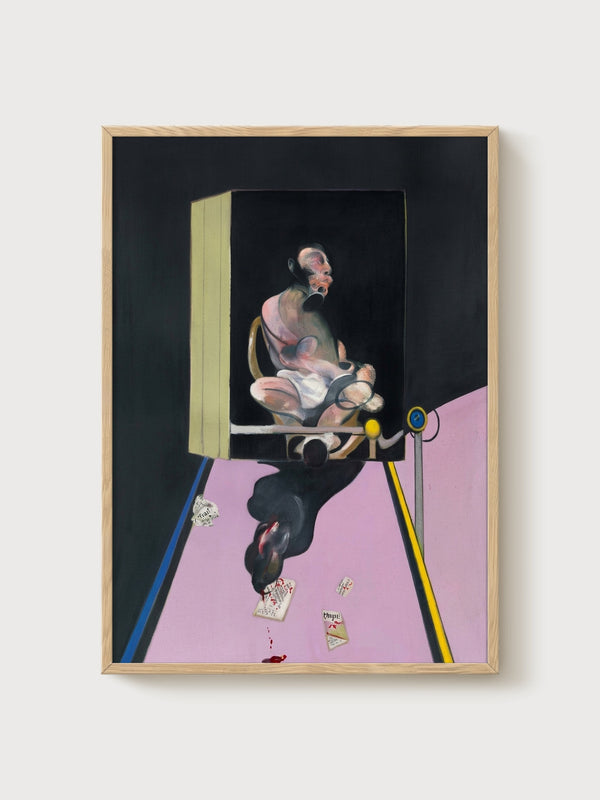 Francis Bacon Portrait Of George Dyer Print poster in oak frame