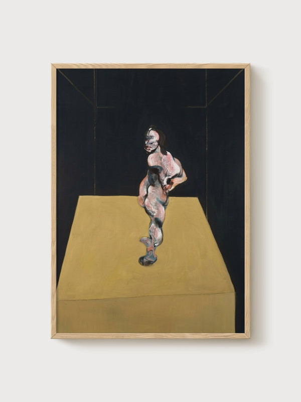 Francis Bacon Standing Figure Print poster in oak frame
