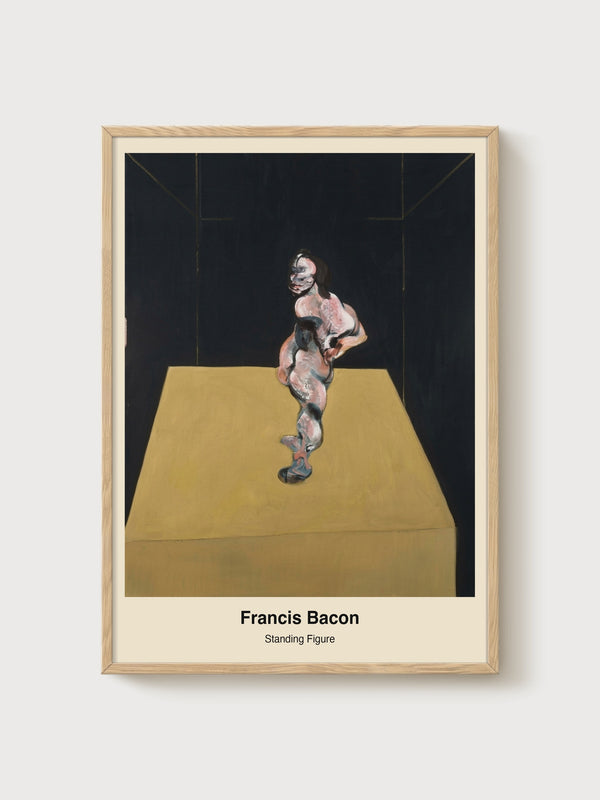 Francis Bacon Standing Figure Print poster in oak frame