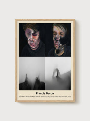 Francis Bacon Self-Portrait Print poster in oak frame