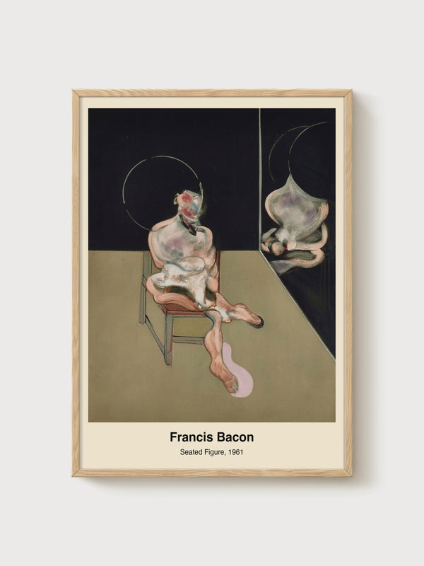 Francis Bacon Seated Figure Poster poster in oak frame