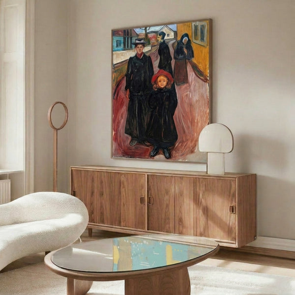 Munch's Four Ages In Life as a contemplative framed poster, using muted colors and expressive form to reflect on the stages of human existence.