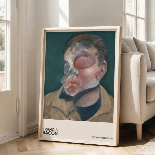 Modernist portrait study of a man's head in mauve, cream, and burnt sienna, featuring loose impressionistic marks that emphasize mood and inner reflection over realistic detail.