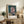Abstract male portrait print with ochre and teal color blocking, rendered in expressive brushstrokes that capture psychological tension and contemplative atmosphere.