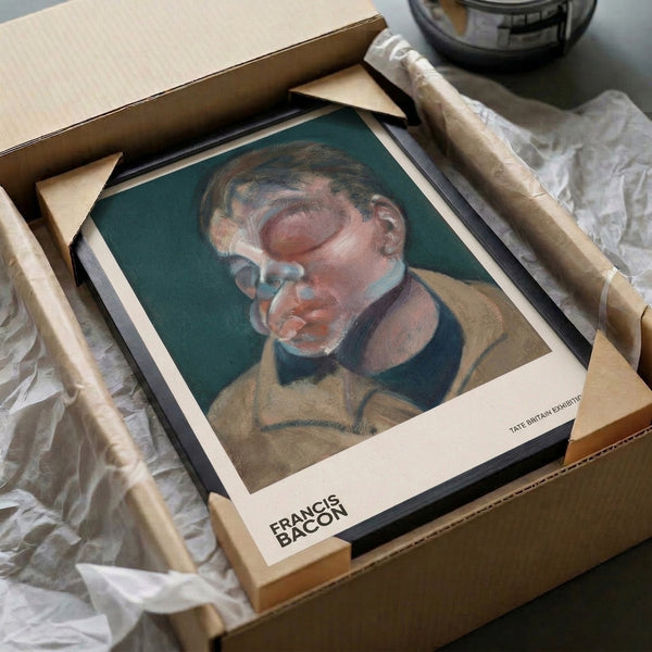 Contemplative portrait artwork featuring teal, burnt sienna, and cream in loose impressionistic style, depicting human introspection through abstracted facial form and emotional color.
