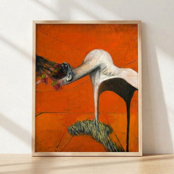Abstract expressionist poster titled Fury featuring distorted figures in raw, energetic brushstrokes in shades of brown, cream, and deep red, evoking intense psychological tension and raw emotion.