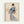 Elegant geisha portrait in traditional ukiyo-e style wearing a blue patterned robe, featuring soft cream and gray hues with delicate coral accents in a framed wall art presentation.