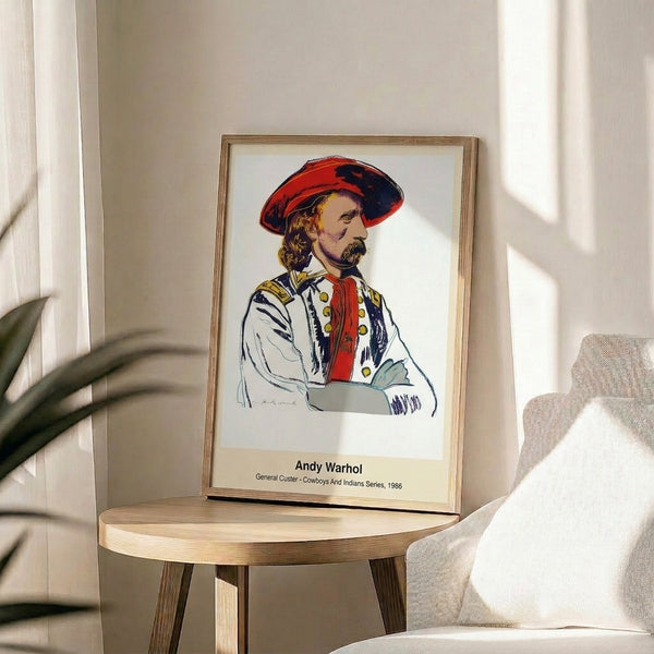 Pop art portrait of a man rendered in vibrant, high-contrast colors with silkscreen technique, hung as a glamorous retro poster.