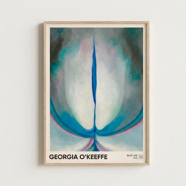 Serene modernist poster showcasing organic petal forms in teal and mauve hues against a cream background, evoking sensual elegance and contemplative mood.