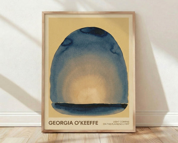 Abstract minimalist landscape with a glowing dome of pale yellow and cream tones emerging against slate blue and deep teal gradients, evoking serene light crossing plains.