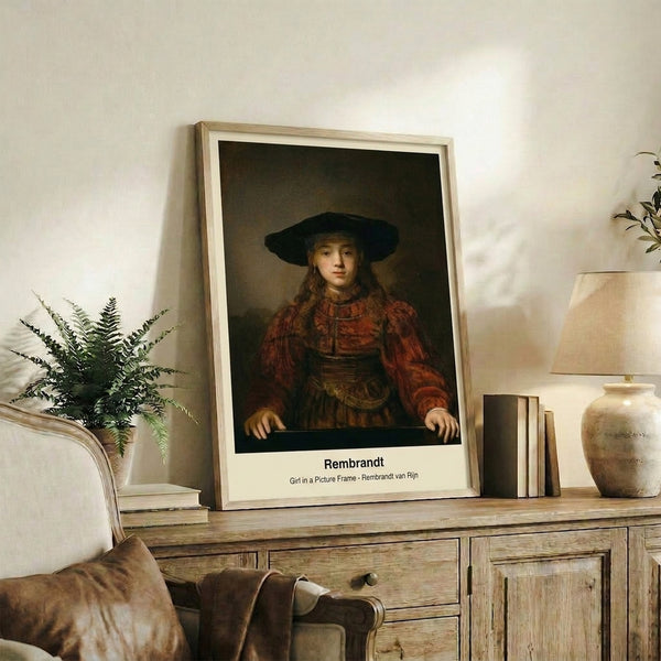 Vintage-style portrait artwork of a woman framed in soft gold and dark shadow tones, rendered with classical impressionist methods and contemplative mood.
