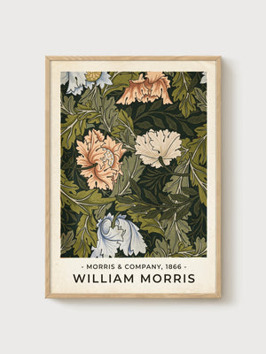 William Morris Print poster in oak frame