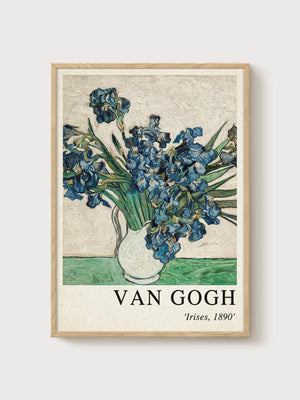 Vincent Van Gogh Irises Print poster in oak frame