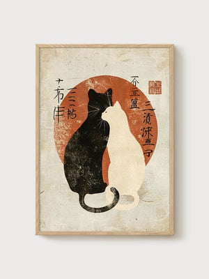 Japanese Wall Art poster in oak frame