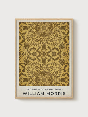 William Morris Print poster in oak frame
