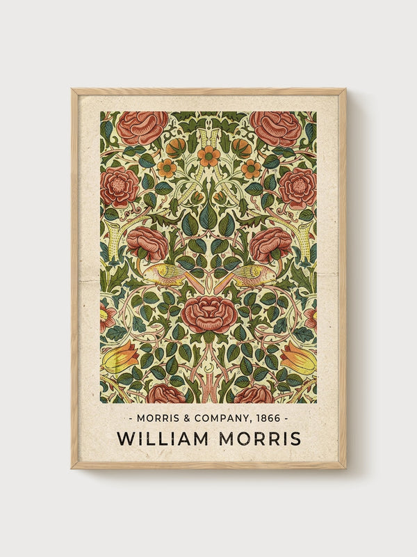 William Morris Print poster in oak frame