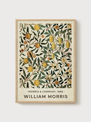 William Morris Print poster in oak frame