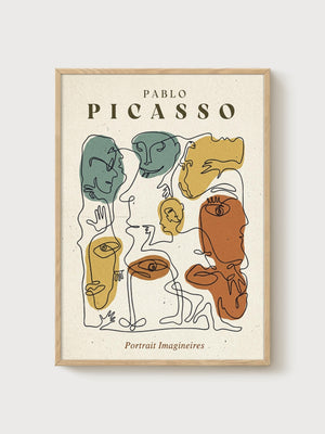 Pablo Picasso poster in oak frame