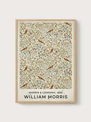 William Morris Print poster in oak frame