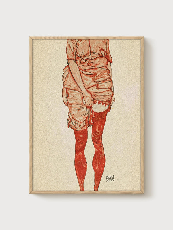Egon Schiele Print poster in oak frame