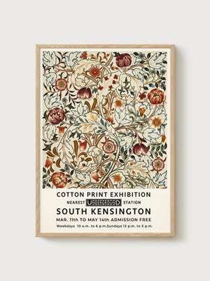 William Morris Print poster in oak frame