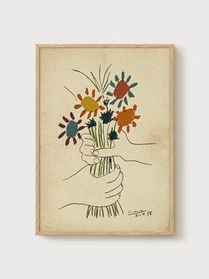 Pablo Picasso Print poster in oak frame