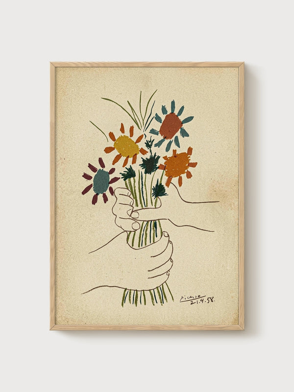 Pablo Picasso Print poster in oak frame