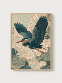 Heron in Clouds