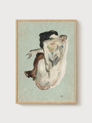 Egon Schiele Print poster in oak frame