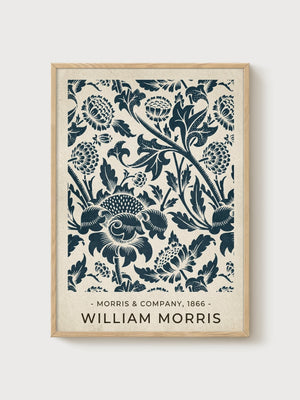 William Morris Print poster in oak frame