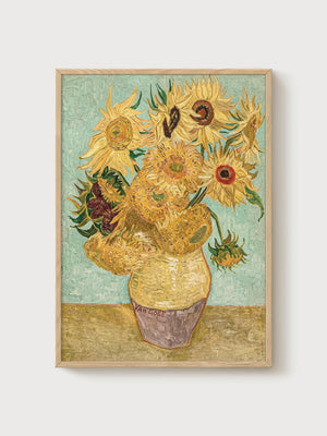 Vincent van Gogh Sunflowers Print poster in oak frame