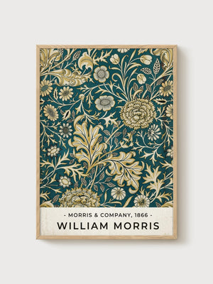 William Morris Print poster in oak frame