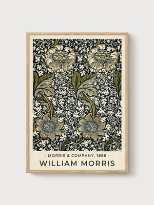 William Morris Print poster in oak frame